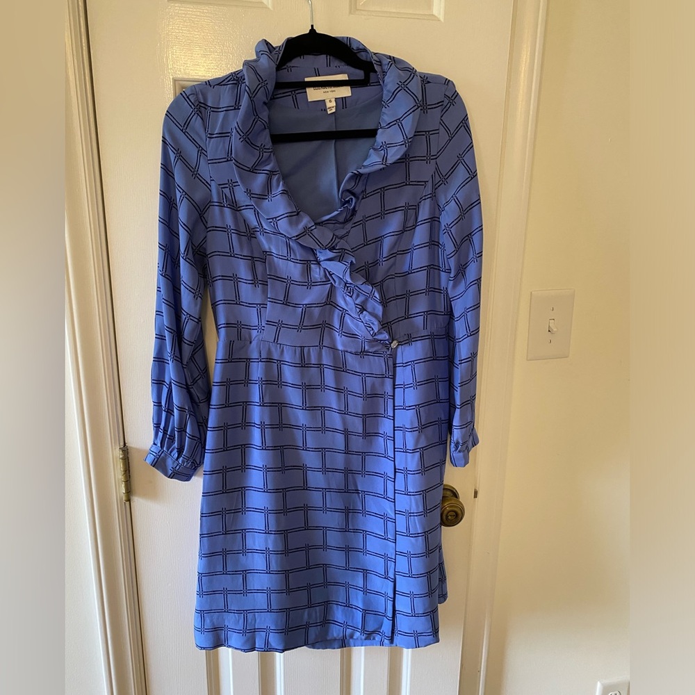 Elizabeth McKay Blue and Navy silk dress 6